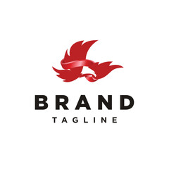 Eagle and ribbon logo template vector