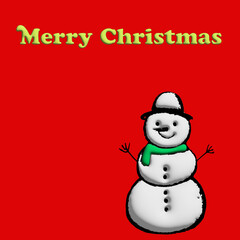 Fototapeta na wymiar Christmas card with snowman