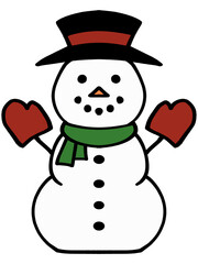 三段雪だるまのイラスト素材