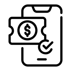 mobile payment line icon