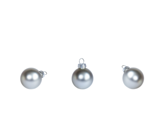 set of three silver Christmas ornaments