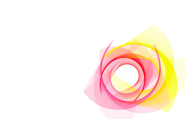 abstract yellow-pink pattern on a white background