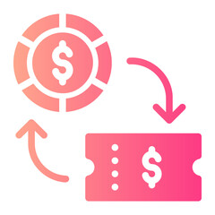 money exchange gradient icon