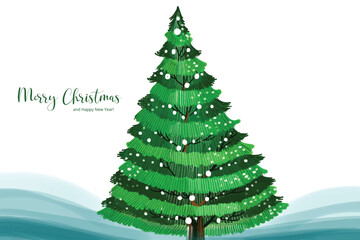 Merry christmas tree card celebration background