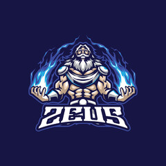 Zeus mascot logo design with modern illustration concept style for badge, emblem and t shirt printing. Angry zeus illustration for sport and esport team.