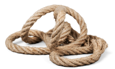 ship rope and knot isolated on white background