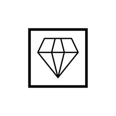 Diamond icon vector, precious stone