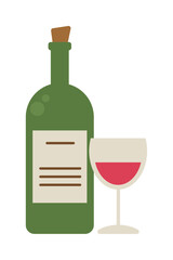 wine bottle and glass