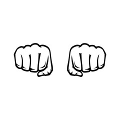 Vector both hands clenching