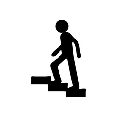 Vector silhouette of people going up stairs