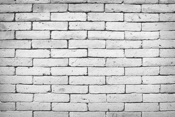 Old brick fence wall grey white background