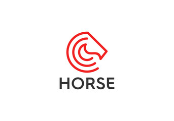 horse line logo design templates