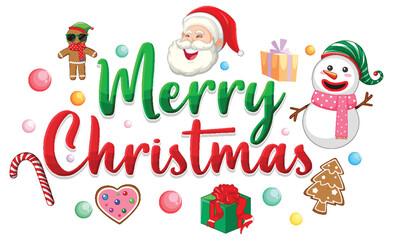 Merry Christmas sign icon cartoon