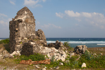 Fototapeta na wymiar Ruins of an old stone house at Batanes, Philippines