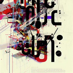 glitch typography visual texture generated by Artificial Intelligence