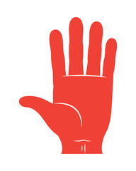 Obraz premium red hand icon