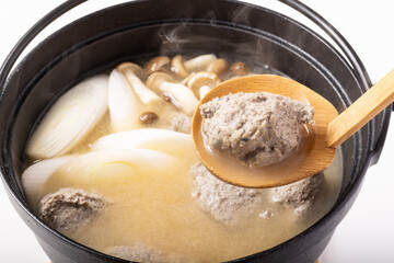 ［宮城県］サンマのすり身汁　(秋刀魚のつみれ汁)