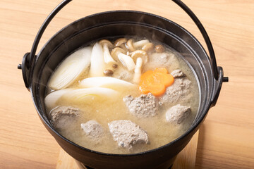 ［宮城県］サンマのすり身汁　(秋刀魚のつみれ汁)