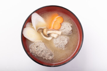 ［宮城県］サンマのすり身汁　(秋刀魚のつみれ汁)