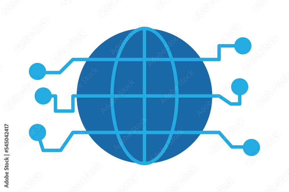 Poster global networking icon