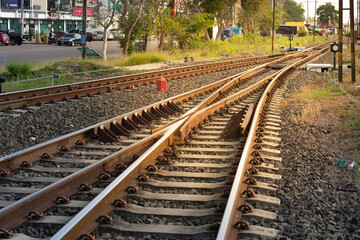 Naklejka premium railway in the countryside