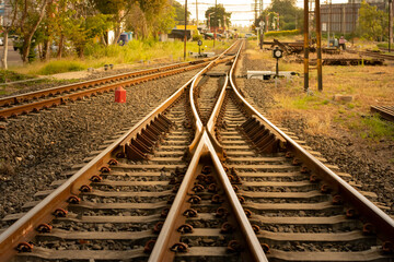 Fototapeta premium railroad tracks in the countryside