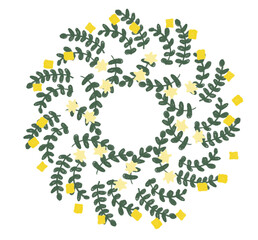 ゆるいクリスマス風葉っぱと星のリース