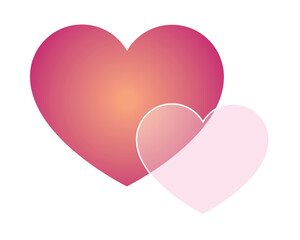 glassmorphism hearts icon