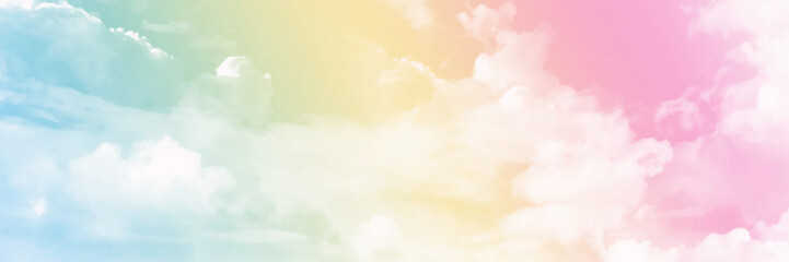 Sky with soft clouds in pastel tone for backgrounds