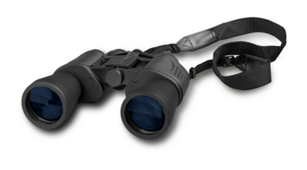 Black binoculars isolated over white background