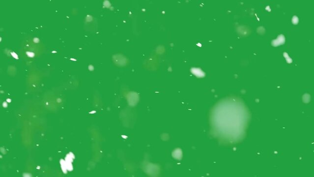 Snowflakes Falling on Green Screen