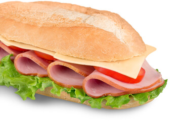 Sliced ham sandwich