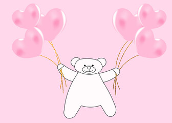 3d illustration. Beautiful card for Valentine's day. Can also be used as a banner or flyer