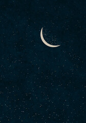 Fototapeta na wymiar Night sky with stars and moon
