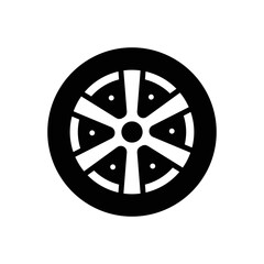 Obraz premium Black solid icon for rim tire