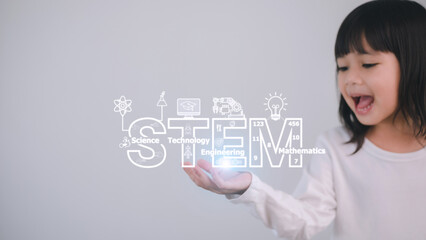 STEM Education Concept, STEM. Science Technology Engineering Math. Sci-Tech. Tech. Education concept.