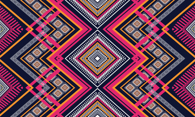Geometric ethnic flower pattern for background,fabric,wrapping,clothing,wallpaper,Batik,carpet,embroidery style.	