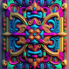 Rectangular colorful ornament for design