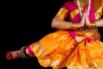 Bharatanatyam Indian classical dancer demonstrating 