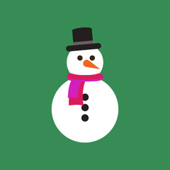 snowman with hat and scarf