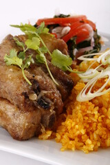 Pork rib dish with rice