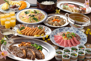 宴会料理・ビュッフェ・バイキング・パーティー・大皿・卓盛り料理