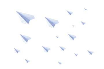 たくさんの紙飛行機