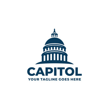 Capitol Building Logo Design Vector