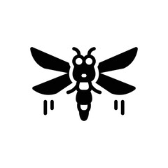 Black solid icon for fly drake