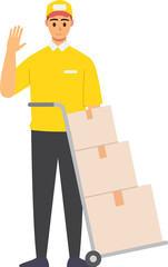 Delivery Man in uniform, man delivery courier