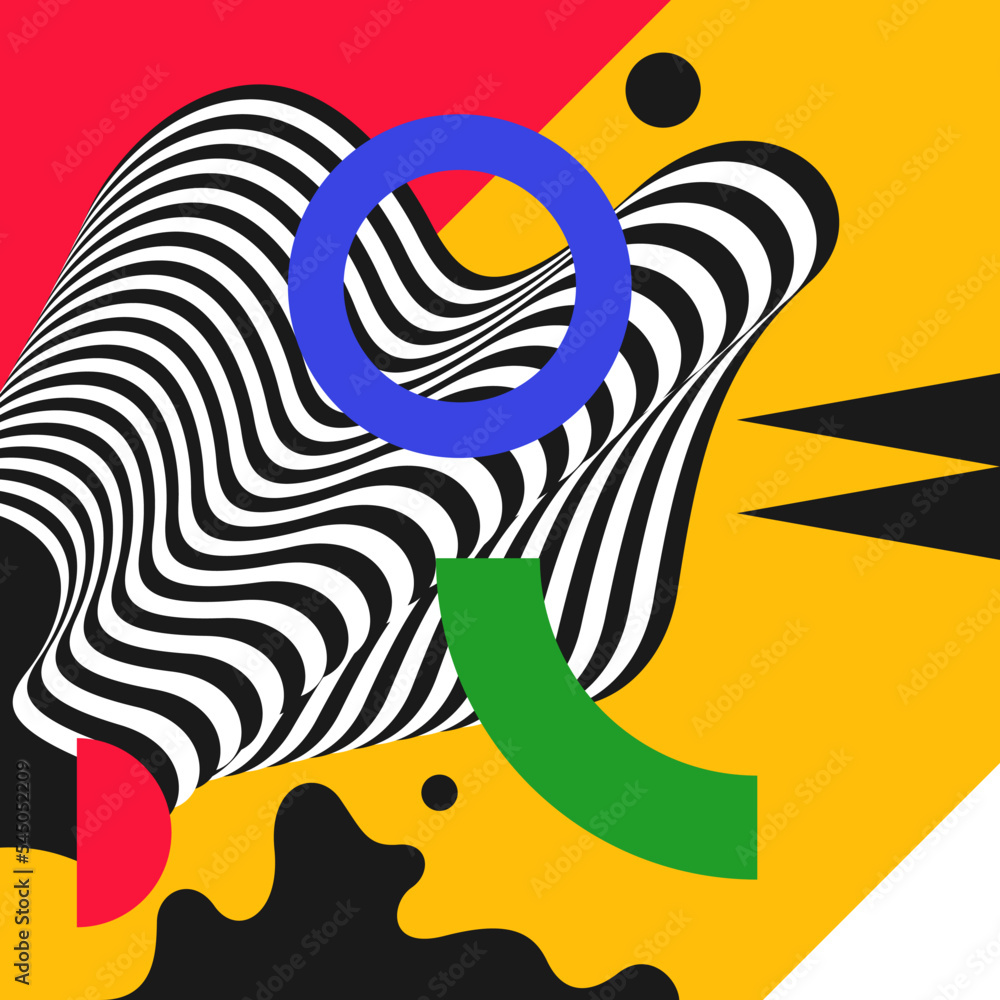 Poster composition with geometric shapes. abstract background for design. trendy stylish graphics