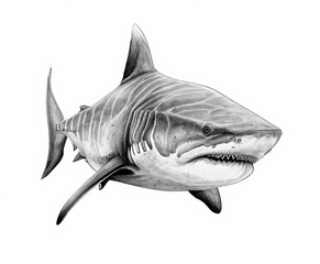 Tiger Shark Pencil Sketch