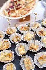 catering food on wedding table