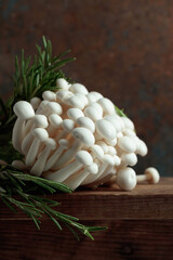 Shimeji mushrooms with rosemary.